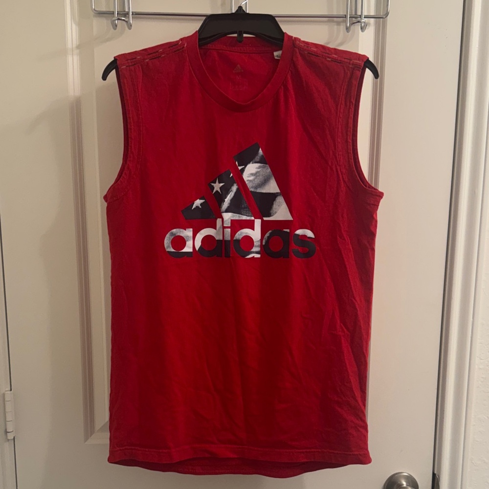 Men’s Adidas Red Graphic Tank Top